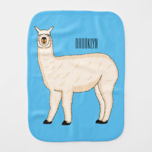Llama cartoon illustration baby burp cloth