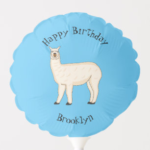 Llama cartoon illustration  balloon