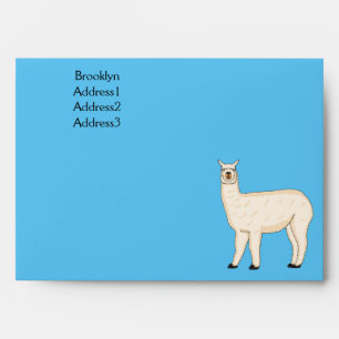 Llama cartoon illustration envelope