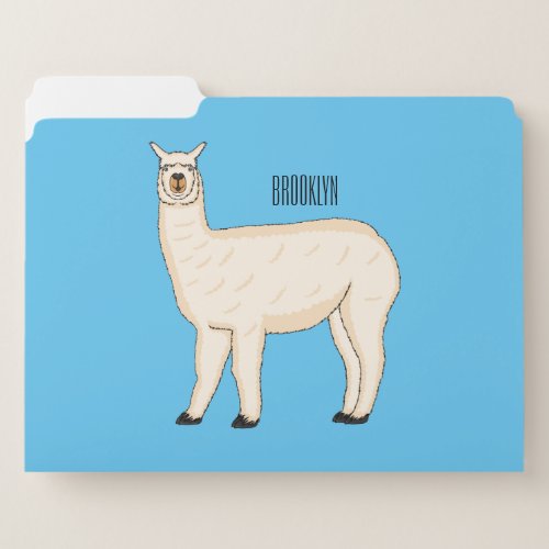 Llama cartoon illustration  file folder