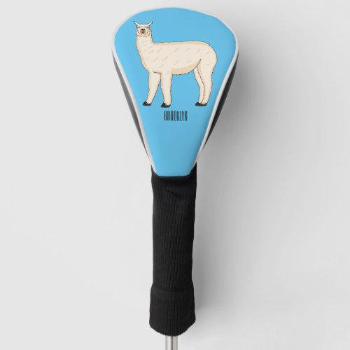 Llama cartoon illustration  golf head cover