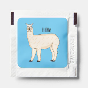 Llama cartoon illustration hand sanitizer packet