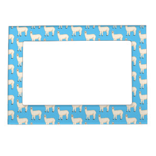 Llama cartoon illustration magnetic frame