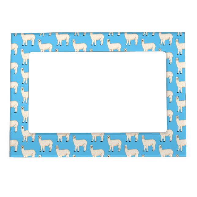 Llama cartoon illustration  magnetic frame (Front)
