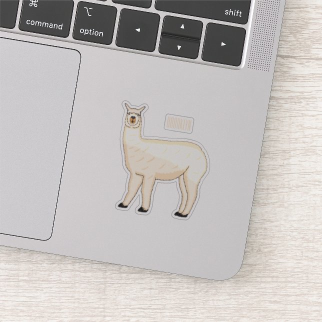 Llama cartoon illustration  sticker (Detail)