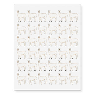 Llama cartoon illustration temporary tattoos