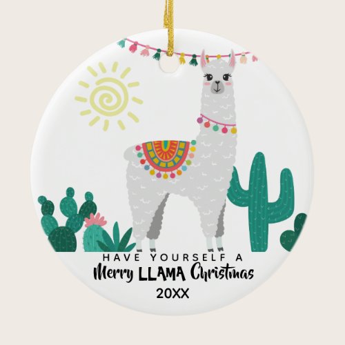 Llama CHristmas Funny Ornament