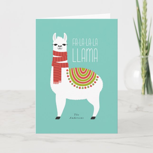 Llama Christmas Holiday Card (Front)