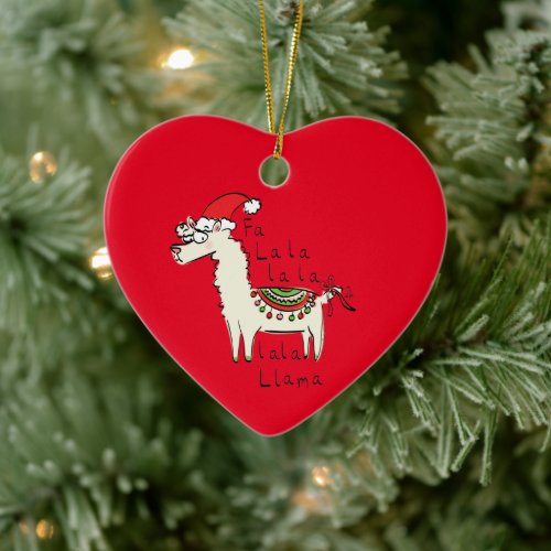 Llama Christmas Kids Cute Funny Ceramic Ornament