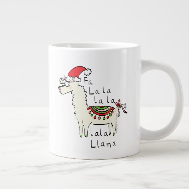 Llama Christmas Kids Cute Funny Giant Coffee Mug (Right)