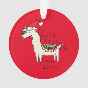Llama Christmas Kids Cute Funny Ornament