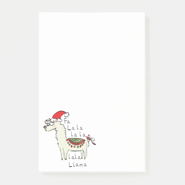 Llama Christmas Kids Cute Funny Post-it Notes (Front)