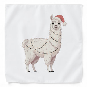 Llama Christmas Lights Sturdy Animals Lover Alpaca Bandana