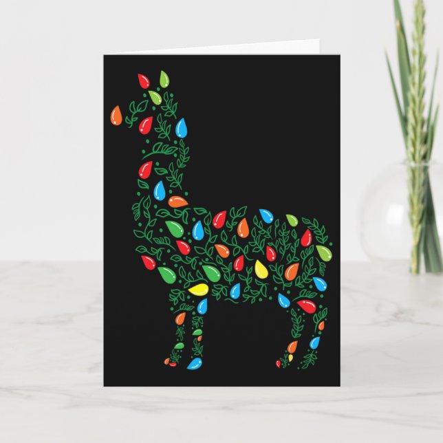 Llama Christmas Lights Sturdy Animals Lover Alpaca Card (Front)