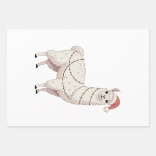 Llama Christmas Lights Sturdy Animals Lover Alpaca Wrapping Paper Sheets