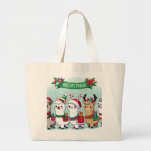 Llama Christmas lovers Large Tote Bag