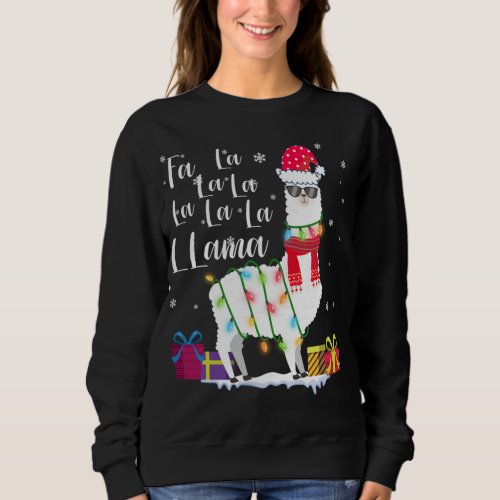 Llama Christmas Sweater Fa_La_La Lama Funny X_Mas