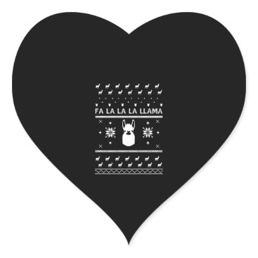 Llama Christmas Sweater Shirt Heart Sticker
