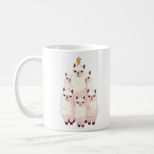 LLAMA CHRISTMAS TREE  COFFEE MUG