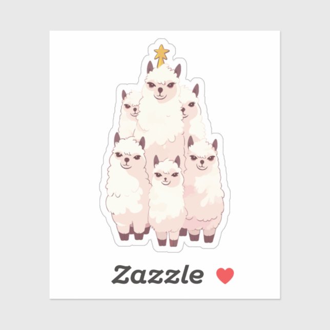 LLAMA CHRISTMAS TREE  STICKER (Sheet)