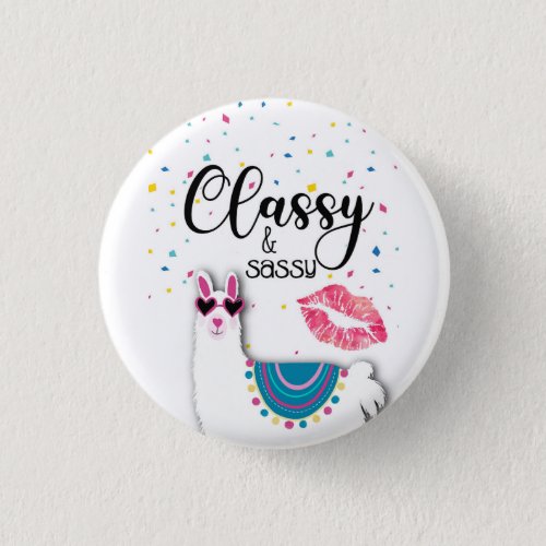 llama classy and sassy bridesmaid gift girlfriends button