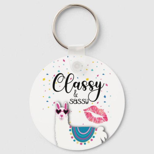 llama classy and sassy bridesmaid gift girlfriends keychain