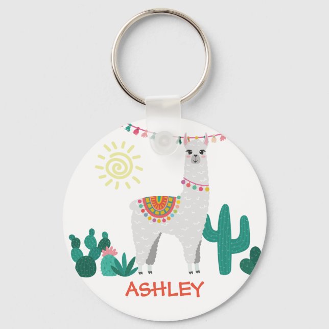 llama custom name keychain (Front)
