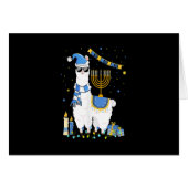 Llama Cute Alpaca Chanukah Holiday Menorah Hanukka (Front Horizontal)