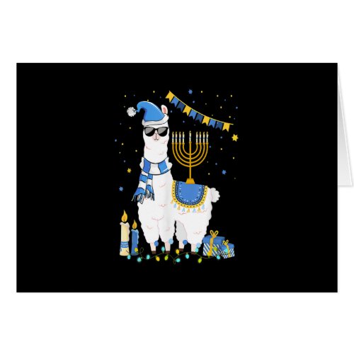 Llama Cute Alpaca Chanukah Holiday Menorah Hanukka