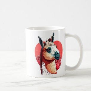 Llama Cute Alpaca Valentines Day Animal Coffee Mug