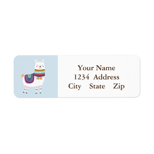 Llama Cute Custom Address Label (Front)