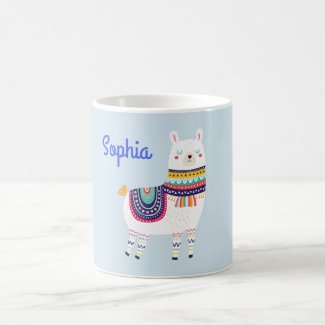 Llama Cute Custom Name Coffee Mug