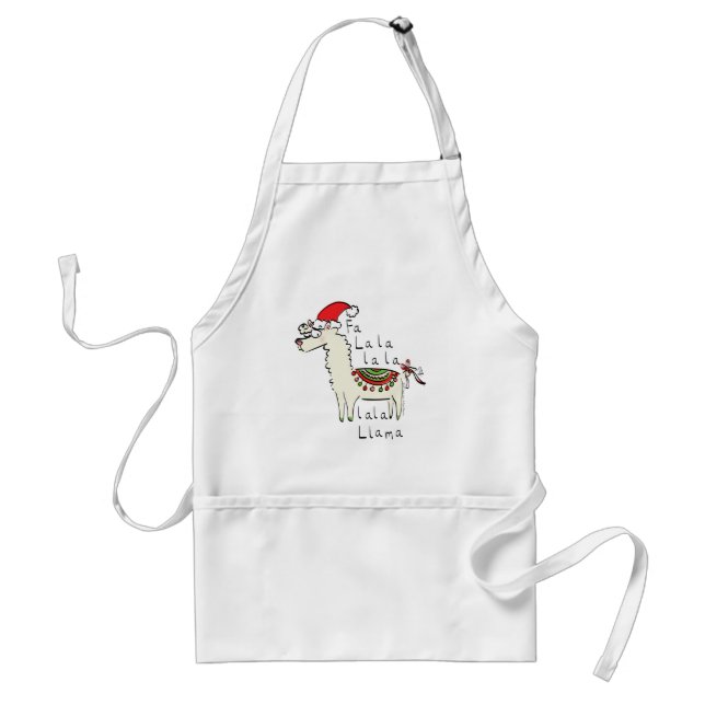 Llama Cute Funny Christmas Holiday Adult Apron (Front)