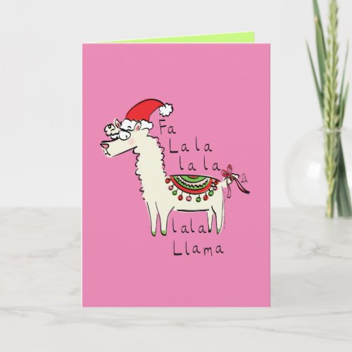 Llama Cute Funny Christmas Holiday Card