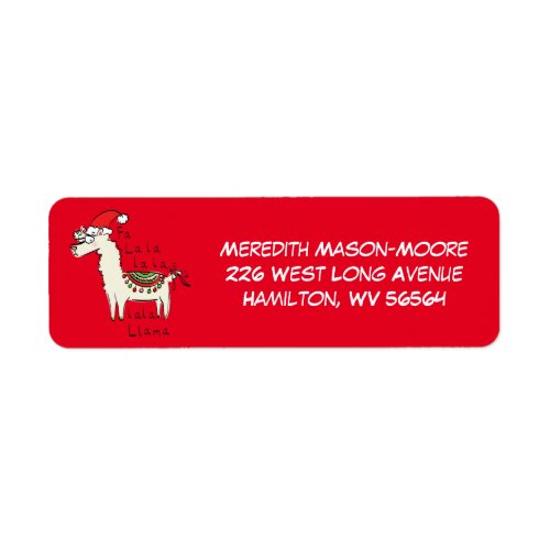 Llama Cute Funny Christmas Holiday Label