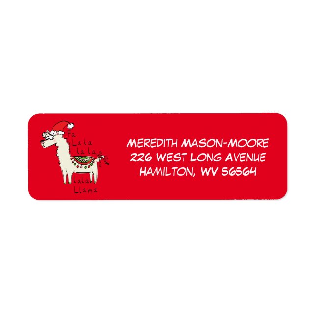Llama Cute Funny Christmas Holiday Label (Front)