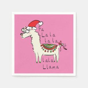 Llama Cute Funny Christmas Holiday Napkins