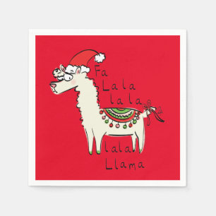 Llama Cute Funny Christmas Holiday Napkins