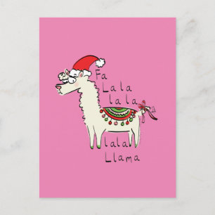 Llama Cute Funny Christmas Holiday Postcard
