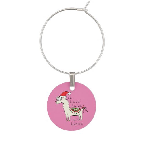 Llama Cute Funny Christmas Holiday Wine Charm