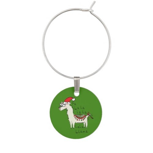 Llama Cute Funny Christmas Holiday Wine Charm