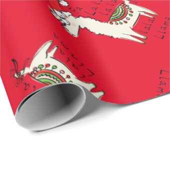 Llama Cute Funny Christmas Holiday Wrapping Paper | Zazzle