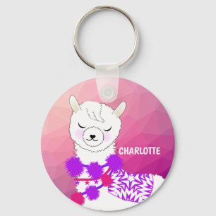 Llama Cute Personalized Keychain