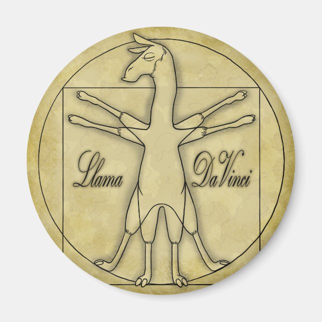 Llama Da Vinci Magnet (Front)