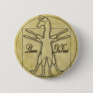 Llama Da Vinci Pinback Button