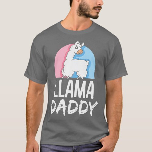 Llama Daddy Cute Lover Animal Pet Dad Father Papa  T_Shirt