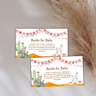 Llama Desert Cactus Fiesta Books For Baby Shower  Enclosure Card