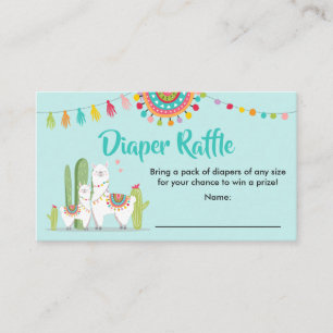 Llama Diaper Raffle Card Fiesta Cactus Baby shower