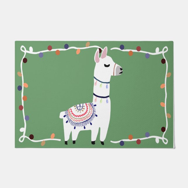 Llama Doormat, Lazy Animal Doormat (Front)