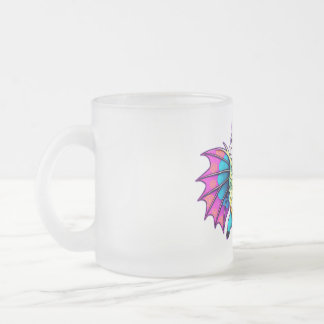 llama dragon , cute whimsical frosted glass coffee mug